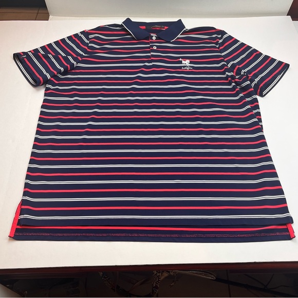 Ralph Lauren RLX Mens SZ XXL Blue Striped Short Sleeve Polo Wildfire Golf Preppy - Picture 1 of 9